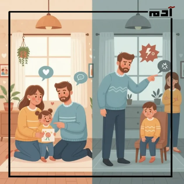 التربية الإيجابية وأهم أسرار تطبيقها في تربية الأبناء 2 الفرق بين التربية الإيجابية والطريقة التقليدية