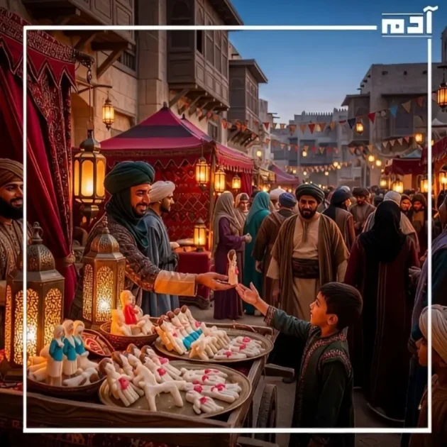 صورة تجسد بداية ظهور حلاوة المولد النبوي في العصر الفاطمي بمصر