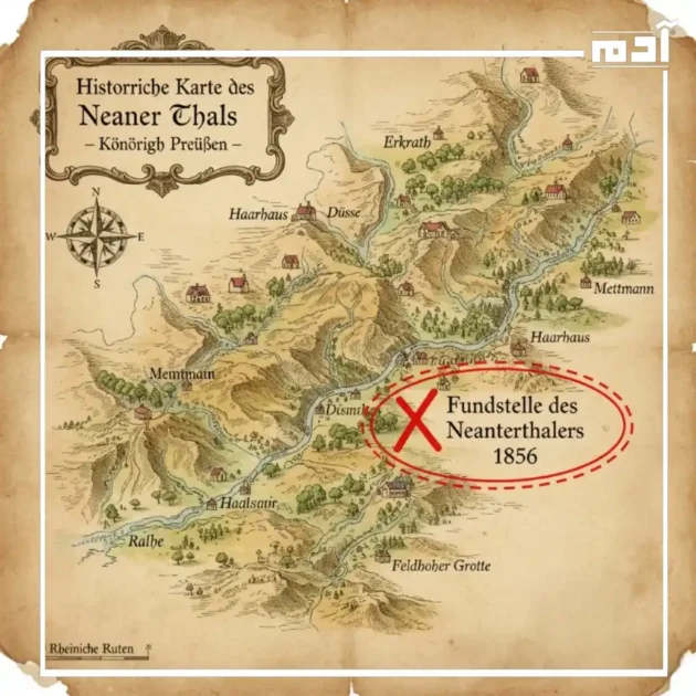 من هو إنسان النياندرتال؟ أسرار أقدم البشر على الأرض 4 خريطة وادي نياندر في ألمانيا حيث تم اكتشاف أول أحافير لإنسان النياندرتال