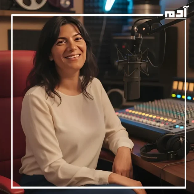 الإعلامية أمل نصار أثناء تحضير الأسئلة لحلقات برنامجها الإذاعي