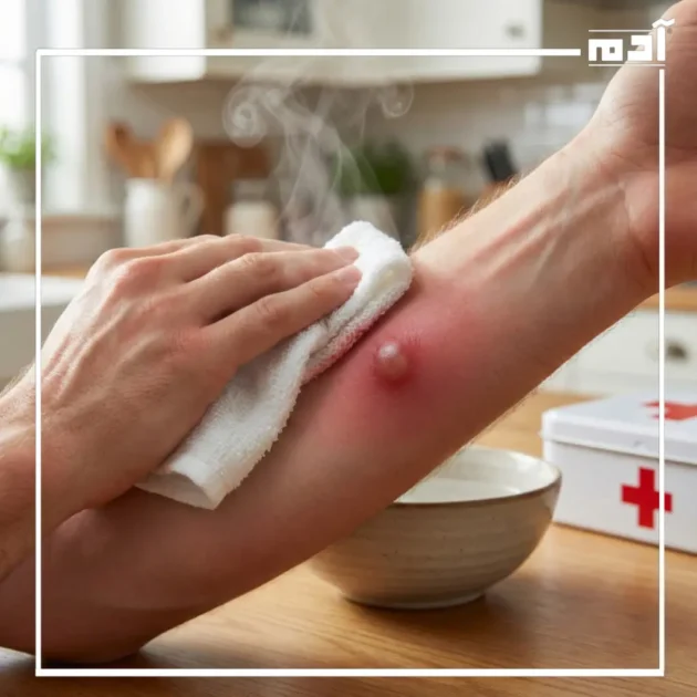 طريقة علاج القيح تحت الجلد باستخدام الكمادات الدافئة